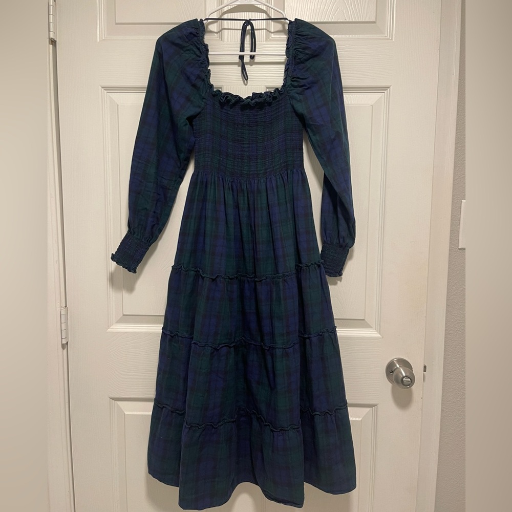 Hill House XS Naomi Nap Dress Blackwatch Tartan